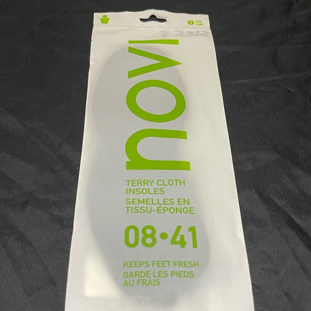 Novi Terry Cloth Insoles 1 pair size 8